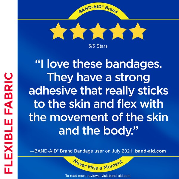 Band-Aid Brand Flexible Fabric Adhesive Bandages, Assorted Sizes