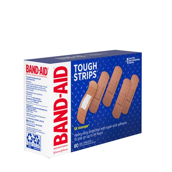 Band-Aid Brand Tough-Strips Adhesive Bandage, All One Size