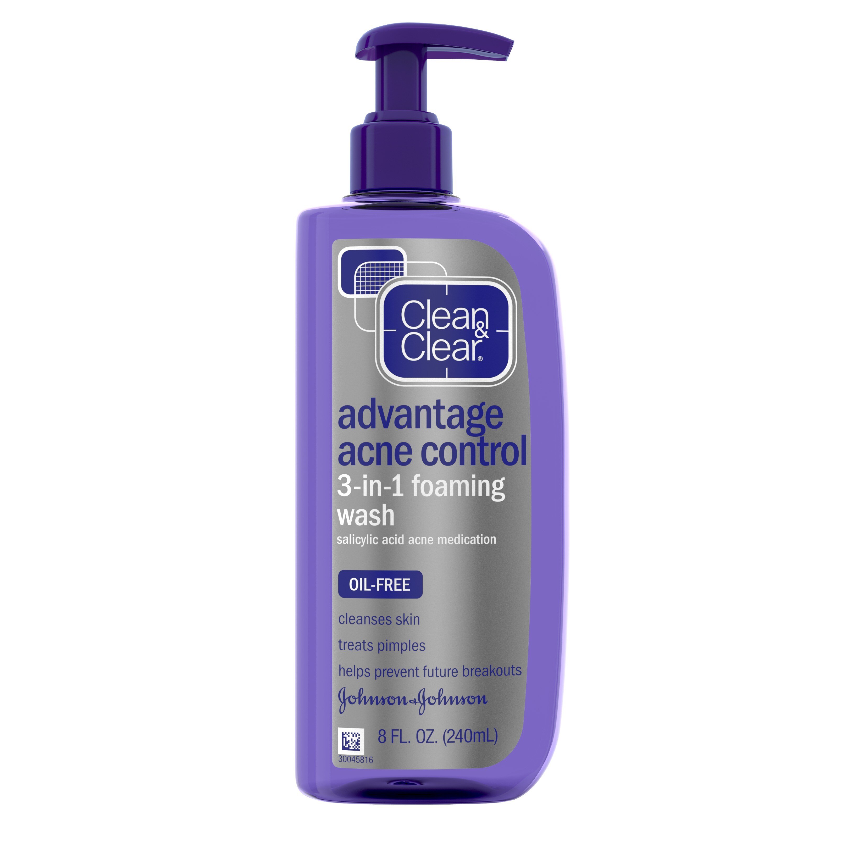 Clean & Clear Advantage Espuma limpiadora para controlar el acné, 3 en 1, 8 oz