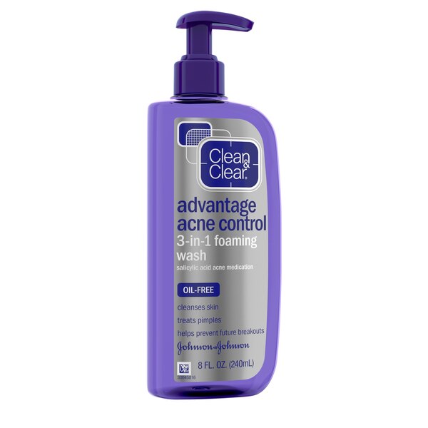 Clean & Clear Advantage Acne Control 3-in-1 Foaming Wash, 8 OZ