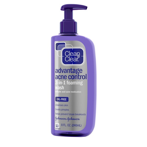 Clean & Clear Advantage Acne Control 3-in-1 Foaming Wash, 8 OZ