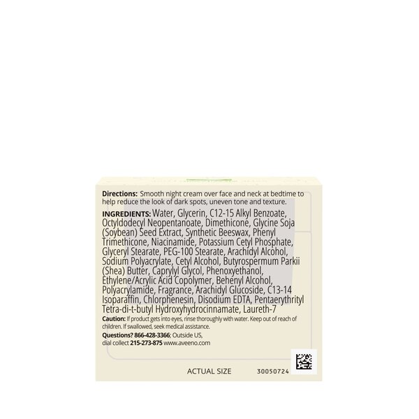 Aveeno Positively Radiant Intensive Moisturizing Night Cream, 1.7 OZ