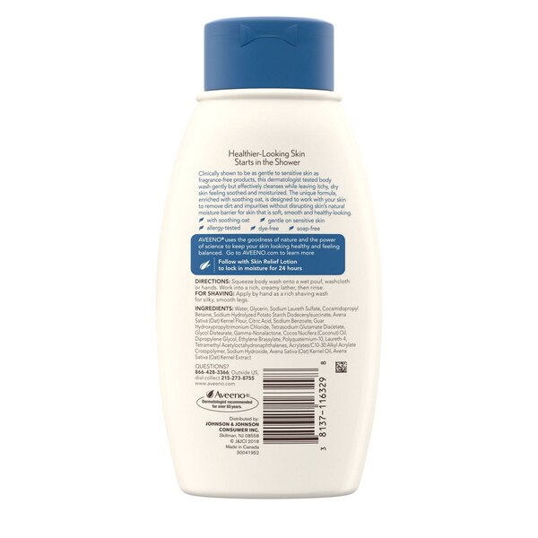 Aveeno Skin Relief Oat Body Wash with Coconut Scent, 12 OZ