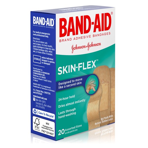 Band-Aid Brand Skin Flex Adhesive Bandages, Assorted Sizes