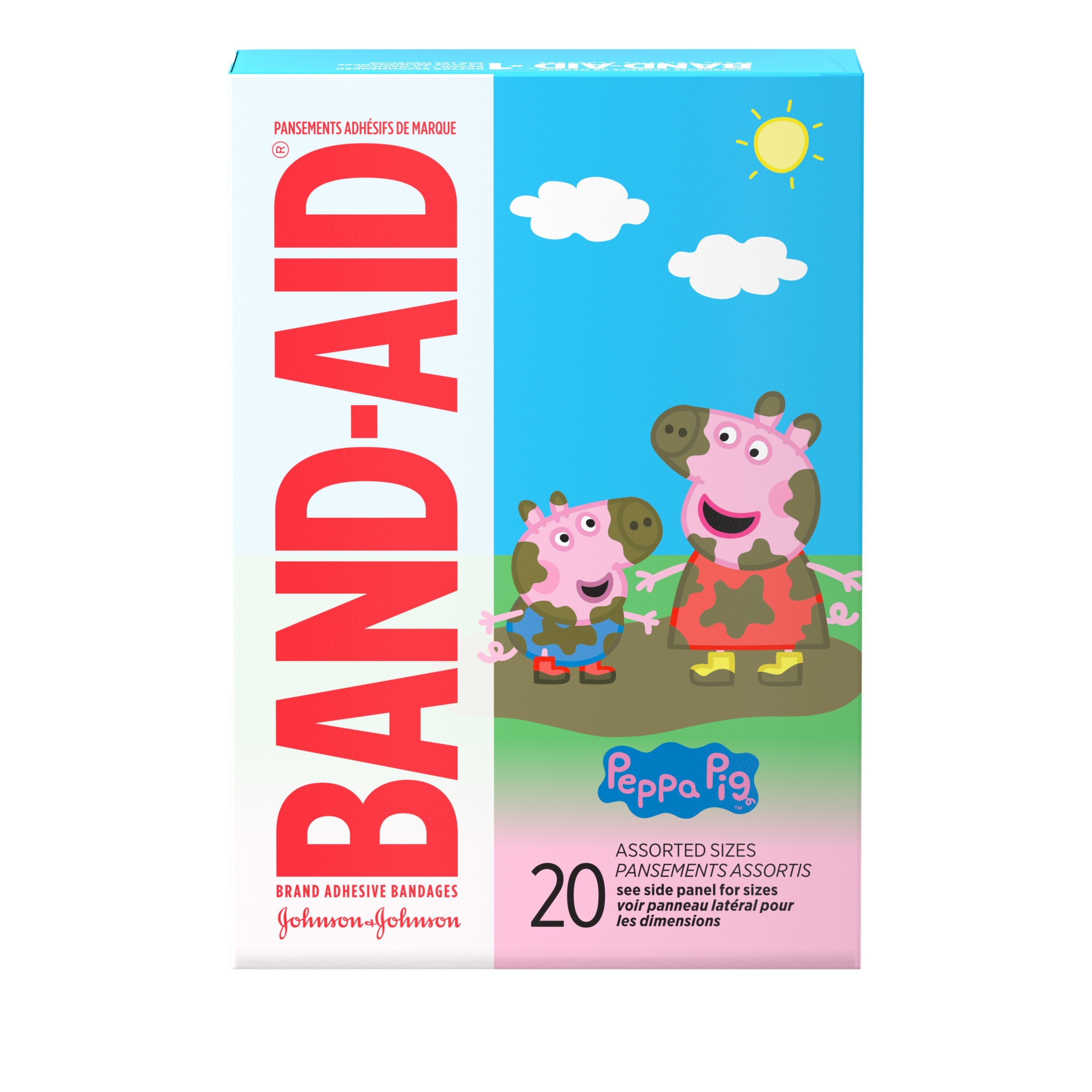 Band-Aid - Apósitos, Peppa Pig, varios tamaños, 20 u.
