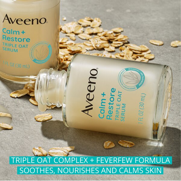Aveeno Calm + Restore Triple Oat Sensitive Skin Face Serum, 1 OZ