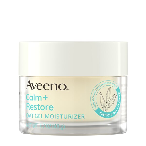 Aveeno Calm + Restore - Hidratante facial con gel de avena, piel sensible, 1.7 oz