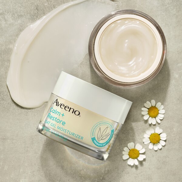 Aveeno Calm + Restore - Gel hidratante de avena para rostro para piel sensible, tamaño de muestra, 0.5 oz