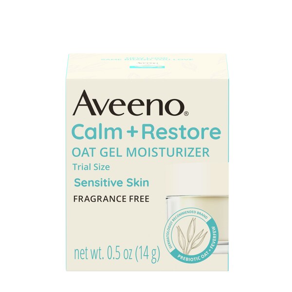 Aveeno Calm + Restore - Gel hidratante de avena para rostro para piel sensible, tamaño de muestra, 0.5 oz