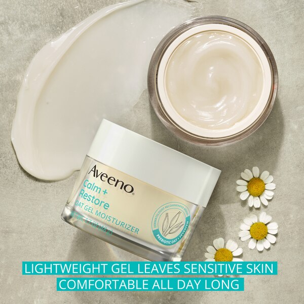 Aveeno Calm + Restore - Gel hidratante de avena para rostro para piel sensible, tamaño de muestra, 0.5 oz