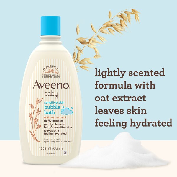 Aveeno Baby Sensitive Skin Bubble Bath, 19.2 FL OZ