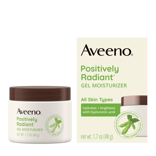 Aveeno Positively Radiant Daily Gel Face Moisturizer, Oil-Free, 1.7 OZ