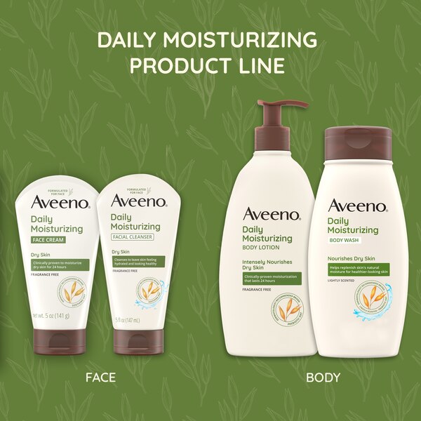 Aveeno Daily Moisturizing Face Cream for Dry Skin, Non-GMO Oat, 5 OZ