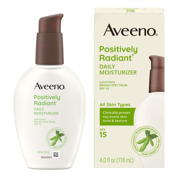 Aveeno Positively Radiant Daily Face Moisturizer Broad Spectrum SPF 15, 4 OZ