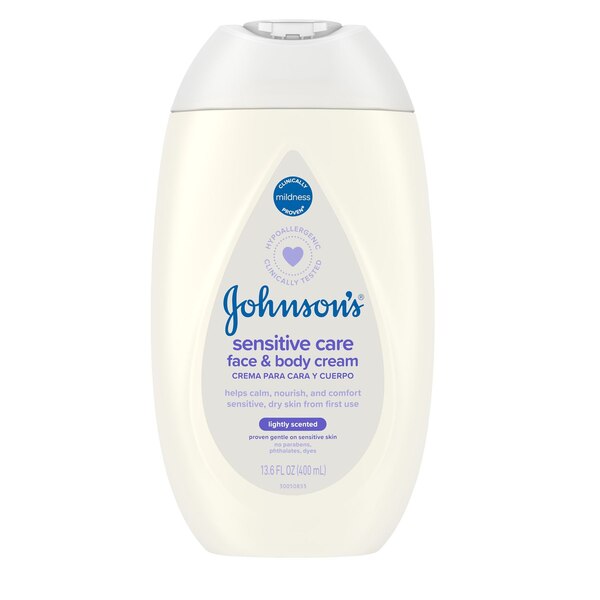 Johnson's Sensitive Care Face & Body Cream, 13.6 OZ