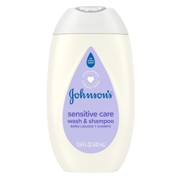 Johnson's Sensitive Care Wash & Shampoo, 13.6 OZ