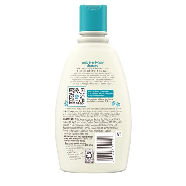 Aveeno Kids Curly Hair Shampoo, 12 FL OZ