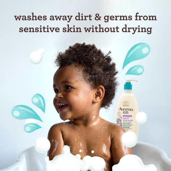 Aveeno Kids Sensitive Skin Face & Body Wash, 18 FL OZ