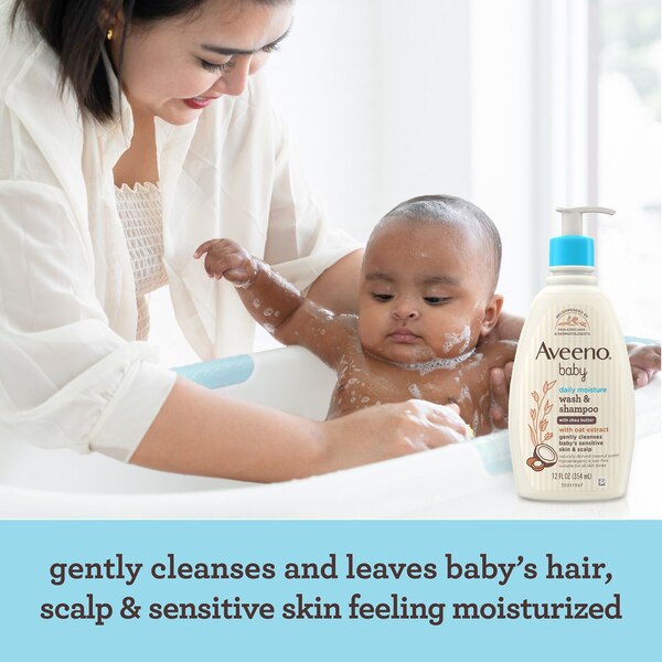 Aveeno Baby Daily Moisture Wash & Shampoo, 12 OZ