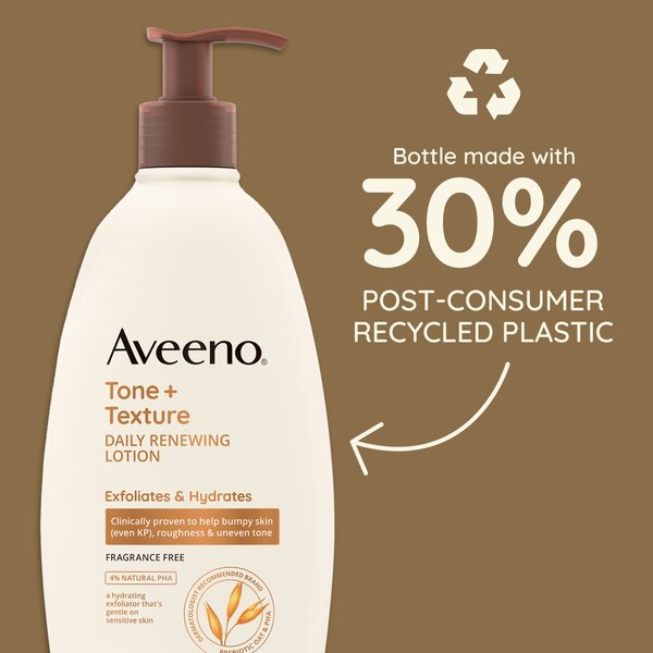 Aveeno Tone + Texture Daily Renewing Lotion, Sensitive Skin, 18 OZ