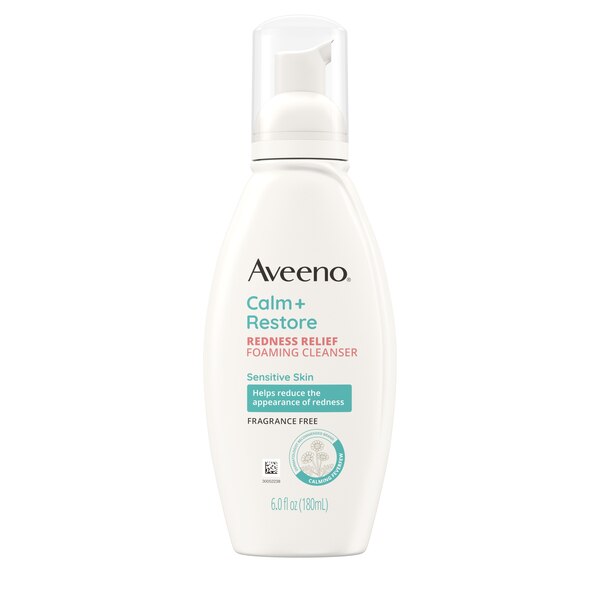 Aveeno Calm + Restore Redness Relief Foaming Facial Cleanser, 6 OZ