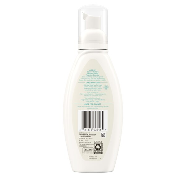 Aveeno Calm + Restore Redness Relief Foaming Facial Cleanser, 6 OZ