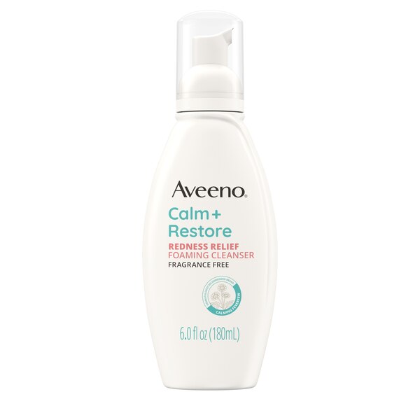 Aveeno Calm + Restore Redness Relief Foaming Facial Cleanser, 6 OZ
