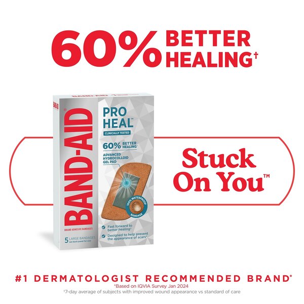 Band-Aid Brand Pro Heal Bandages Large , 5 CT