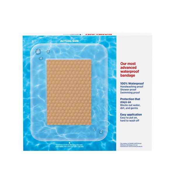 Band-Aid Brand Water Block Flex Adhesive Bandages, Extra Large, 6 CT