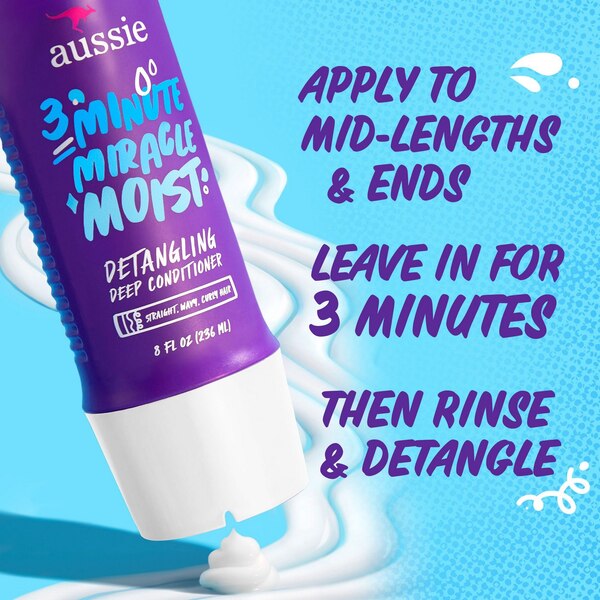 Aussie Miracle Moist 3 Minute Deep Conditioner, 8 OZ
