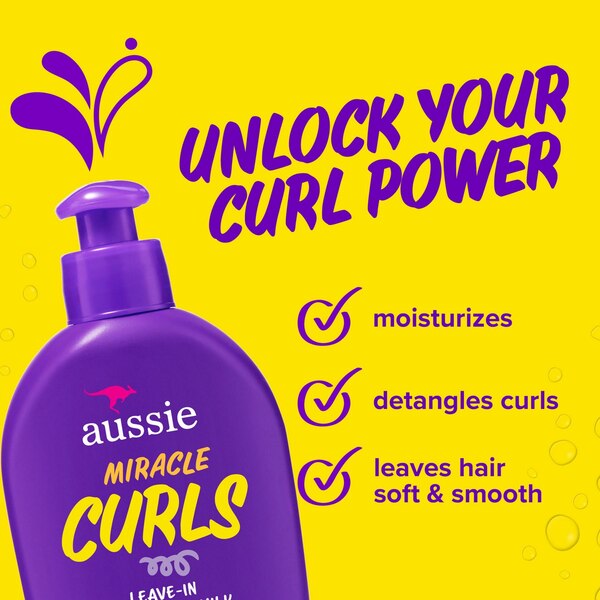 Aussie Miracle Curls - Tratamiento desenredante sin enjuague, 6.7 oz