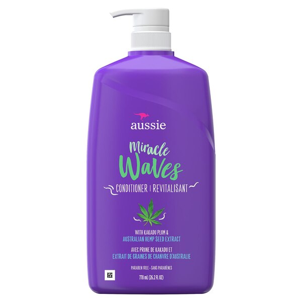 Aussie Miracle Waves Anti-Frizz Hemp Conditioner, 26.2 OZ