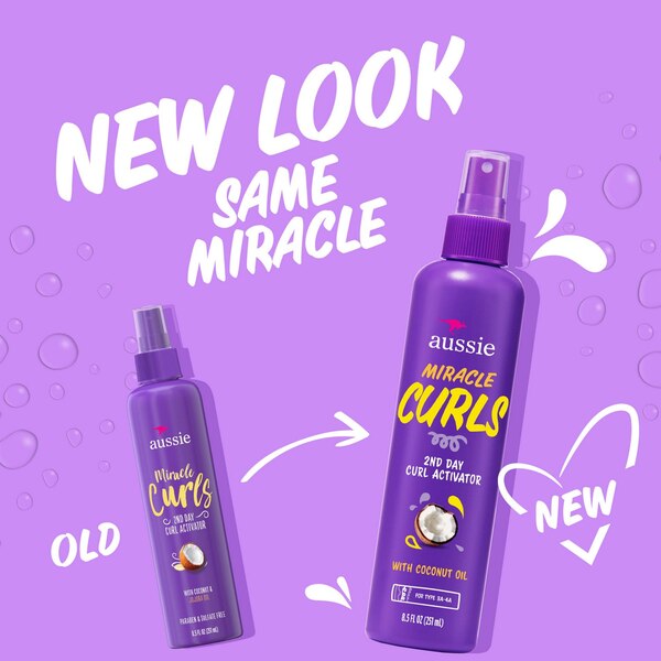 Aussie Miracle Curls 2nd Day Curl Activator, 8.5 OZ
