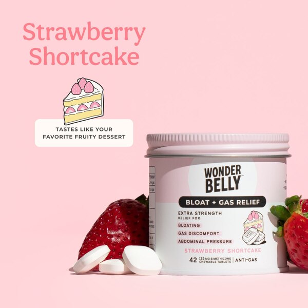 Wonderbelly Gas Reliever, Strawberry Shortcake, 42 CT