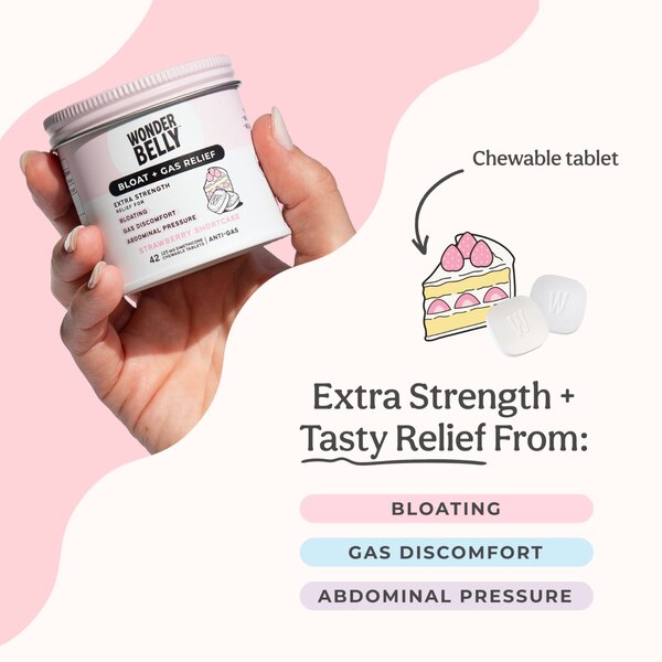 Wonderbelly Gas Reliever, Strawberry Shortcake, 42 CT