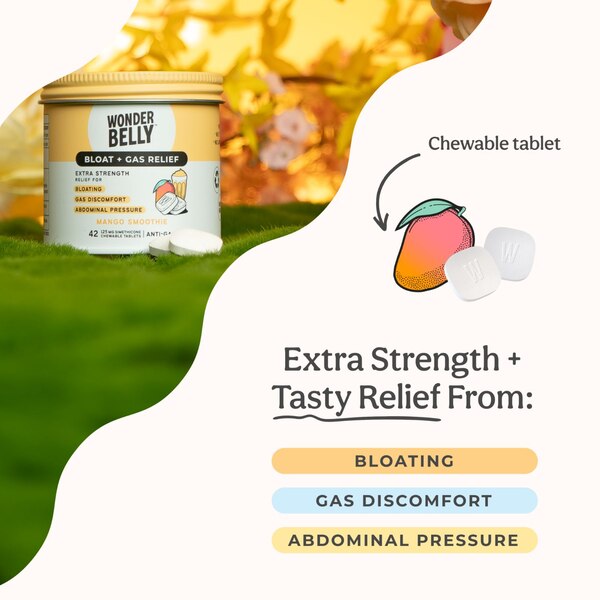 Wonderbelly Gas Reliever, Mango Smoothie, 42 CT