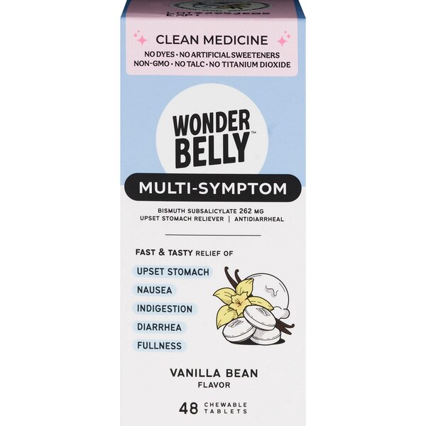 Wonderbelly Multi Symptom Chewable Tablet Vanilla Bean, 48 CT