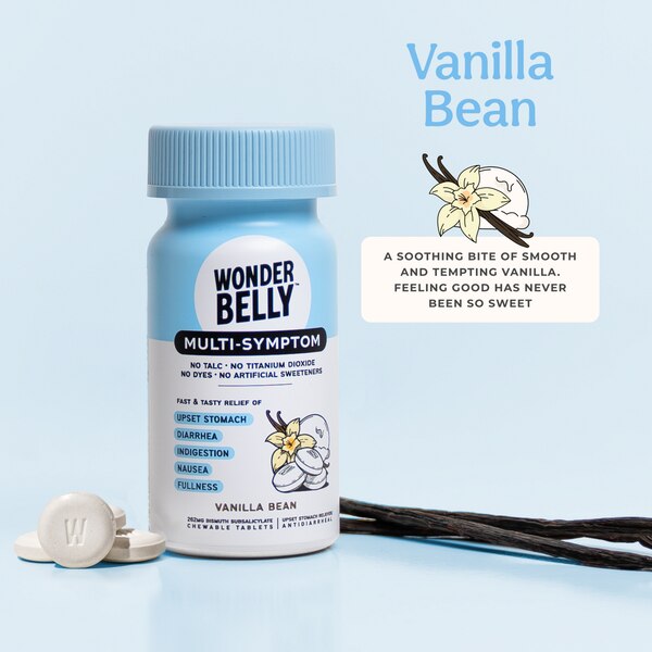 Wonderbelly Multi Symptom Chewable Tablet Vanilla Bean, 48 CT