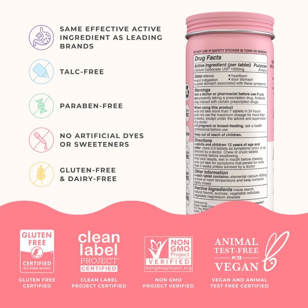 Wonderbelly Antacid Chew, Strawberry Milkshake, 60 CT