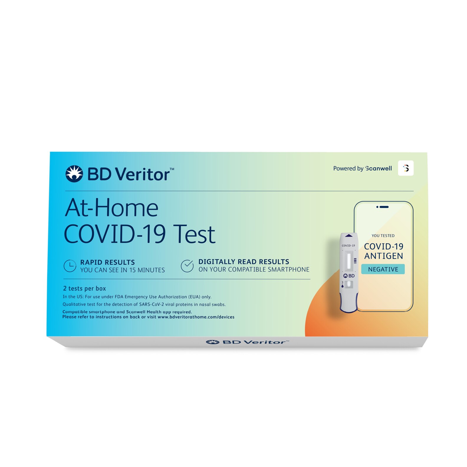 BD Veritor - Kit de prueba en el hogar contra el COVID-19, 2 u.