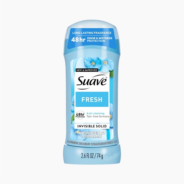 Suave Invisible Solid Antiperspirant Deodorant Stick, Fresh, 2.6 OZ