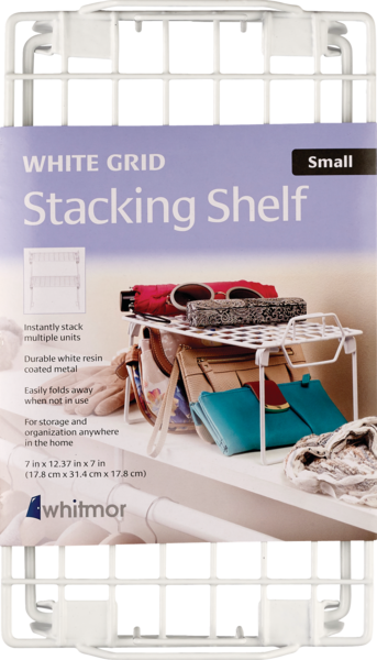 Whitmor White Grid Stacking Shelf