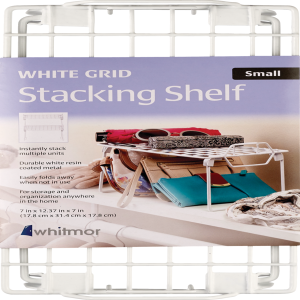 Whitmor White Grid Stacking Shelf