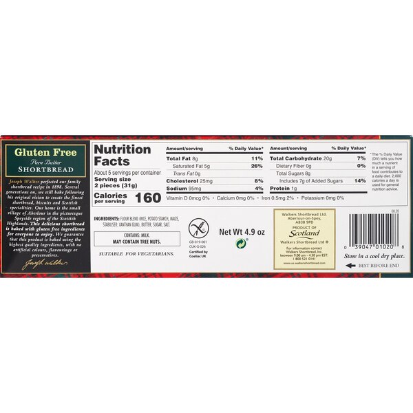 Walker's Shortbread Gluten Free Rounds, 4.9 oz