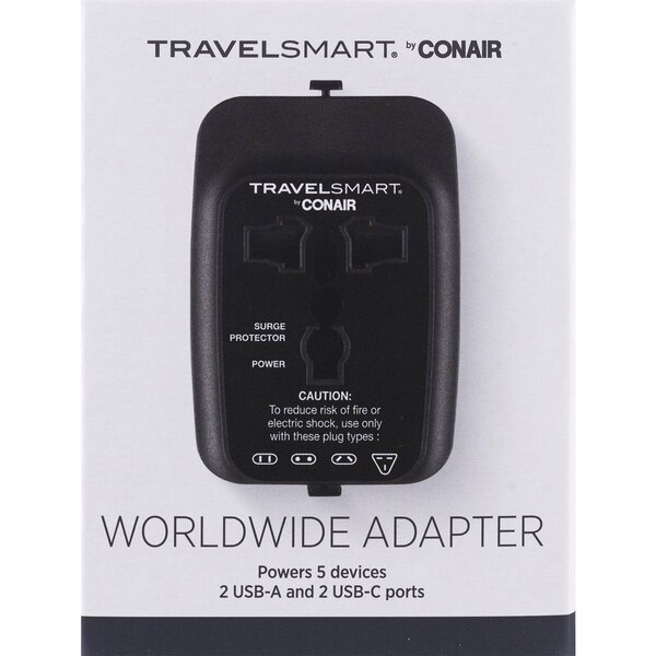 Travel Smart By Conair All-In-One Worldwide Power Adaptor