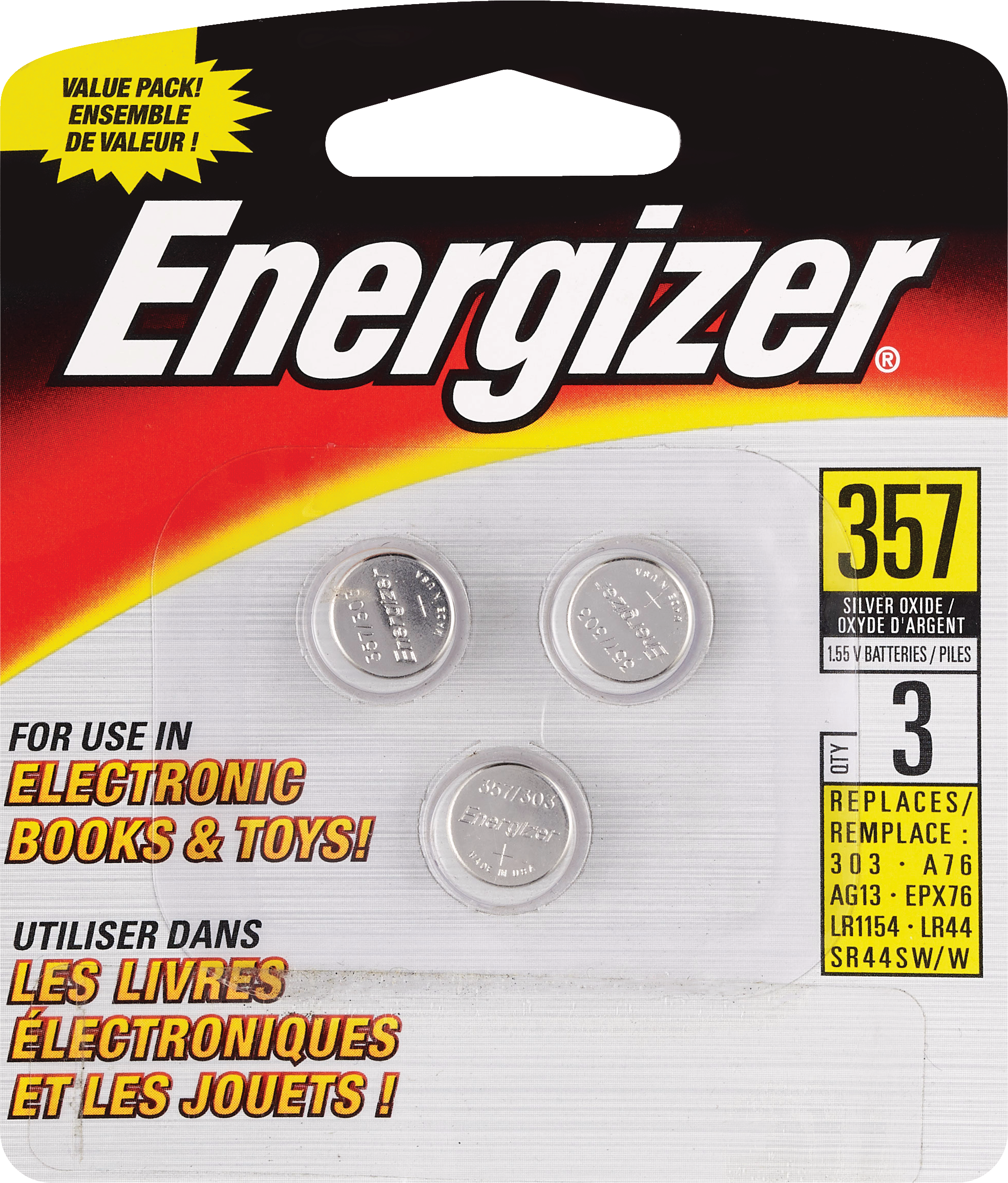 Energizer - Baterías de óxido de plata, 357