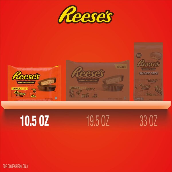 Reese's, Milk Chocolate Peanut Butter Snack Size Cups Candy, 10.5 oz