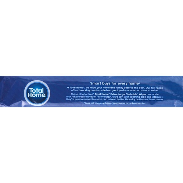 Total Home Flushable Wipe, 60 ct