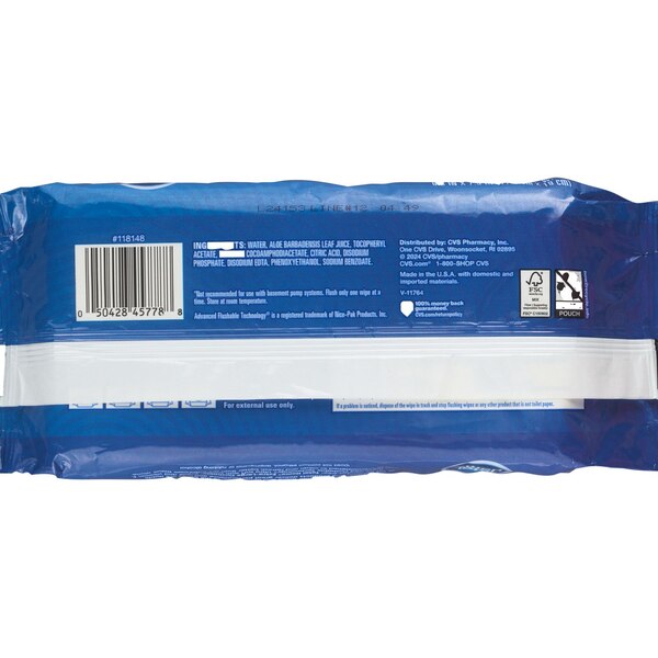 Total Home Flushable Wipe, 60 ct
