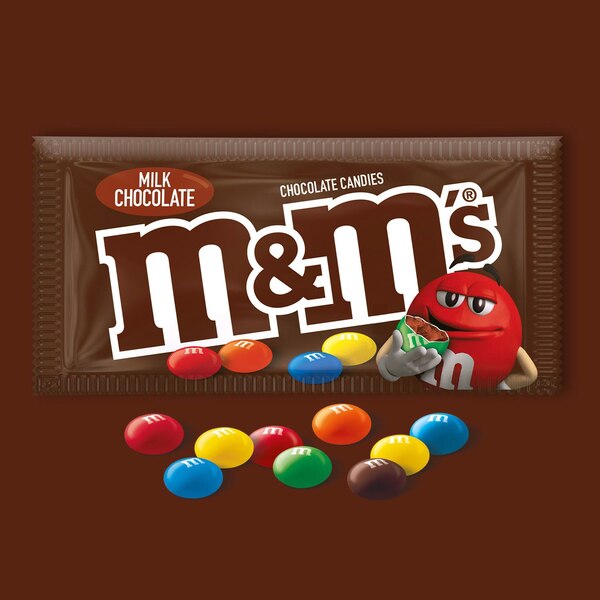 M&M's Milk Chocolate Candy Single Size, 1.69 oz
